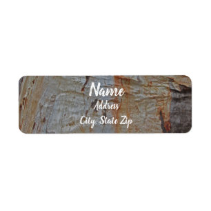 Tree Bark Pattern Brown Grey Rustic Nature Return Address Label