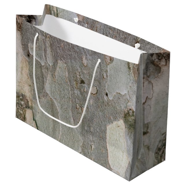 Tree bark pattern large gift bag (Front Angled)