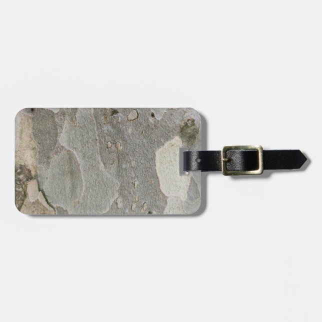 Tree bark pattern luggage tag (Front Horizontal)
