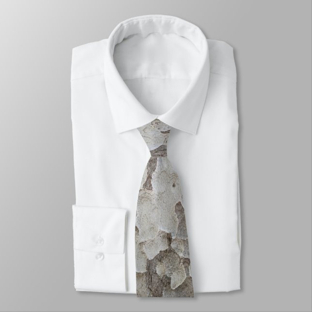 Tree bark pattern neck tie (Tied)