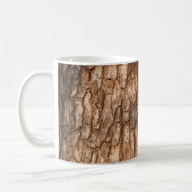 Tree bark texture, natural wood background. coffee mug (Left)