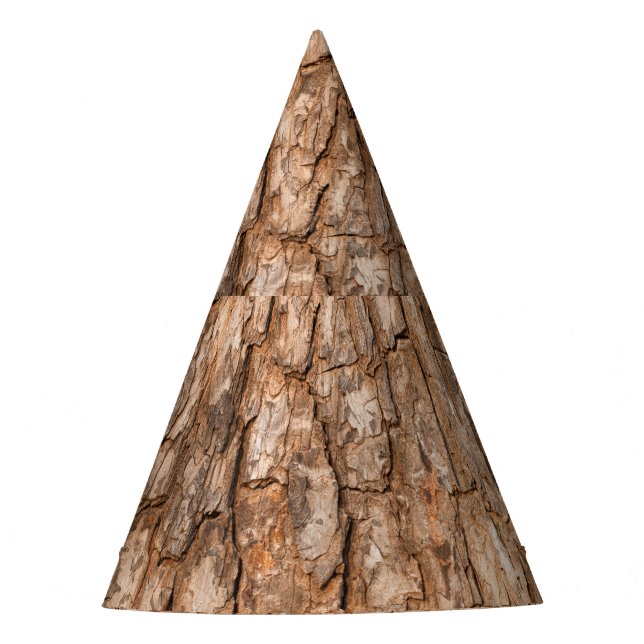 Tree bark texture, natural wood background. party hat (Front)