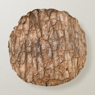 Tree bark texture, natural wood background. round cushion