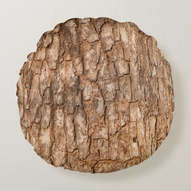 Tree bark texture, natural wood background. round cushion (Front)