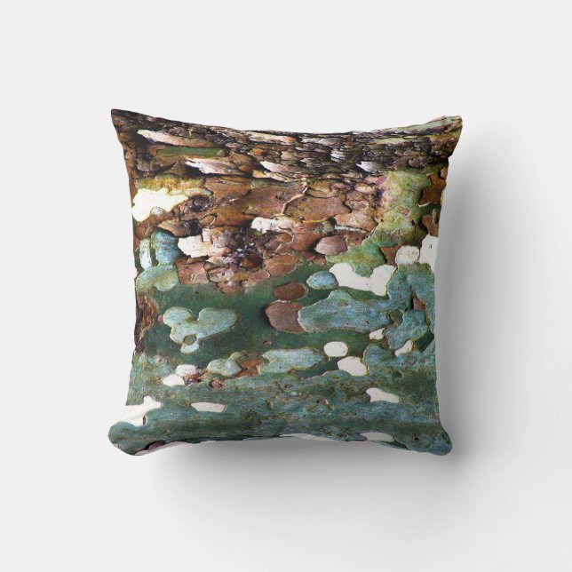 Tree Bark Texture Throw Pillow (Front)