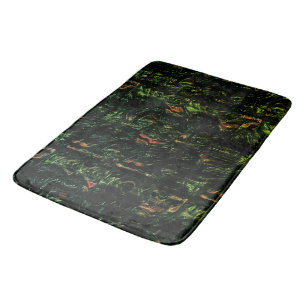 Tree bark under green hammered glass bath mat
