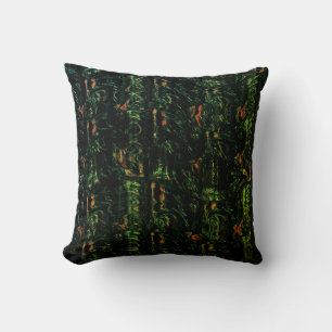 Tree bark under green hammered glass cushion