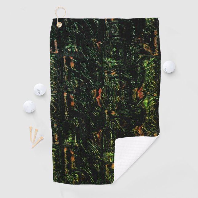 Tree bark under green hammered glass golf towel (InSitu)