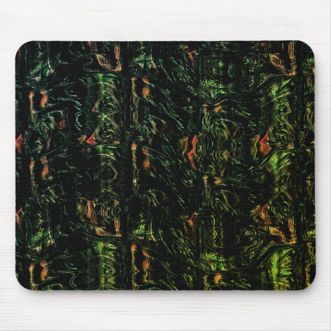 Tree bark under green hammered glass mouse pad (Front)