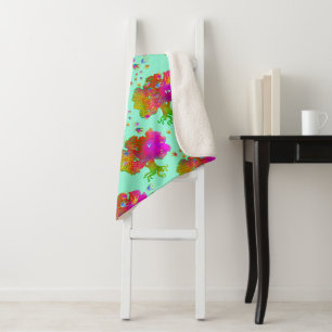 Tree Birds Twilight Sherpa Blanket