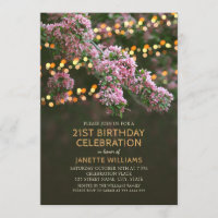Tree Blossom Lights Rustic Floral 21st Birthday