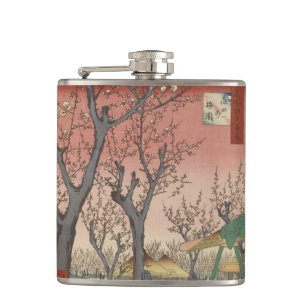 Tree Blossoms Plum Garden Japanese Hip Flask