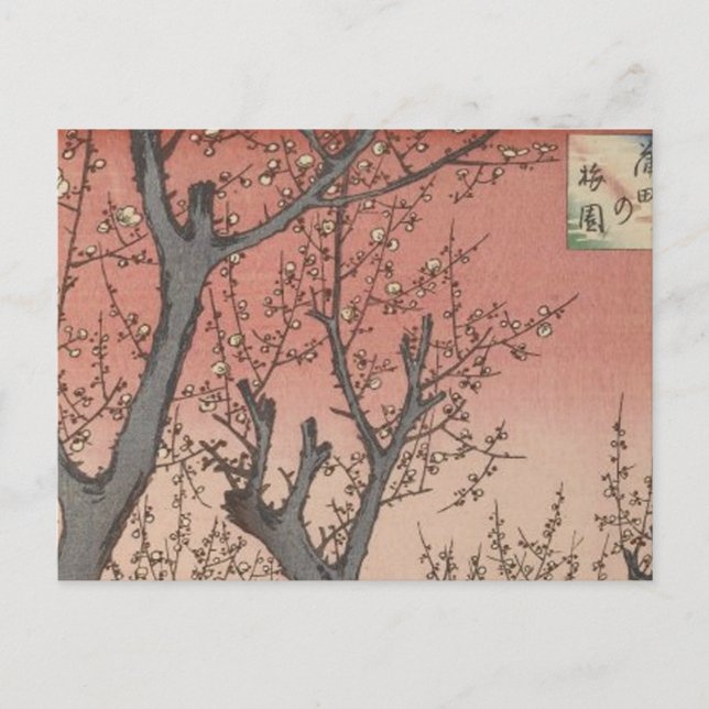 Tree Blossoms Plum Garden Japanese Postcard (Front)
