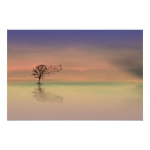 Tree Blowing in the Wind Poster