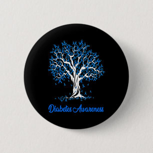 Tree Blue Ribbon Diabetes Awareness 6 Cm Round Badge