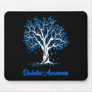 Tree Blue Ribbon Diabetes Awareness  Mouse Pad