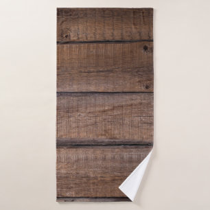 Tree boards background rustic bath towel