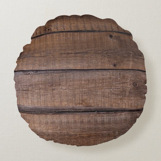 Tree boards background rustic round cushion (Front)