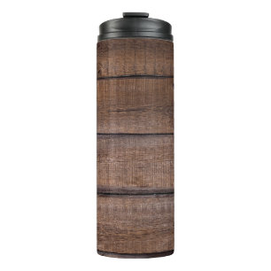 Tree boards background rustic thermal tumbler
