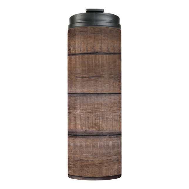 Tree boards background rustic thermal tumbler (Front)
