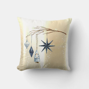 Tree branch Ornaments Gold Cushion
