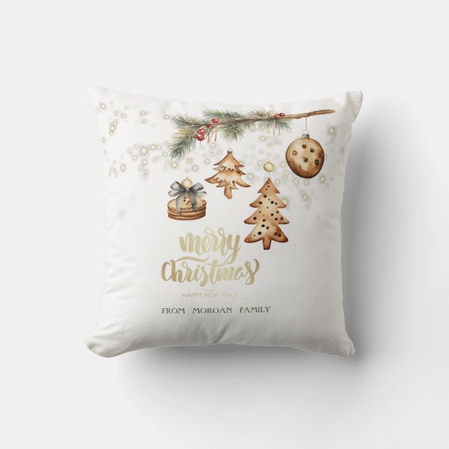 Tree Branch,Ornaments,Stars Cushion (Front)