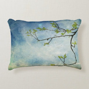 Tree Branch Over Textured Sky Decorative Cushion