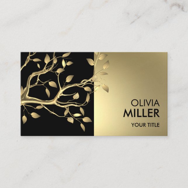 Tree Branch - pastel gold Business Card (Front)