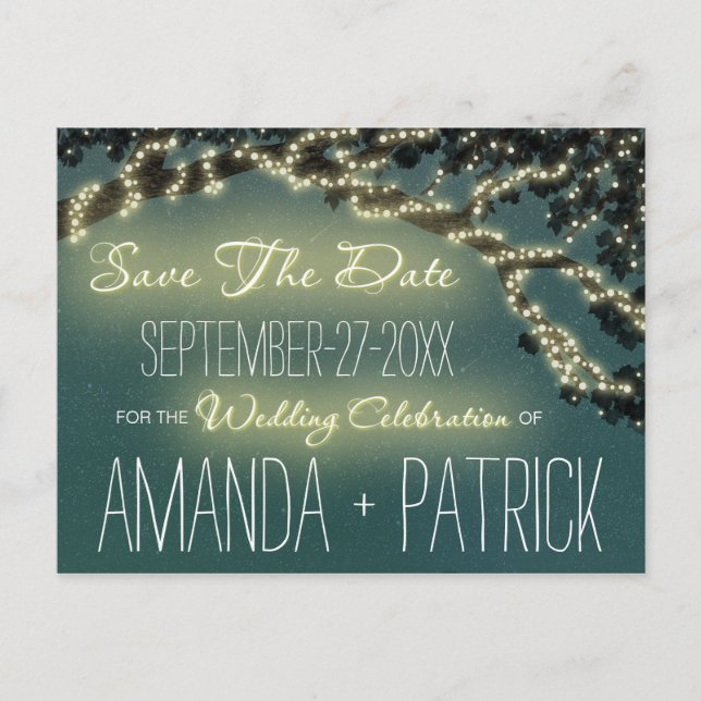 Tree Branch Rustic Wedding Save The Date Cards (Front)