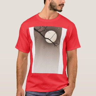 Tree Branch with Full Moon in the Night Sky T-Shirt