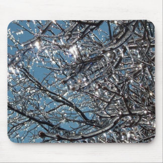 Tree branches covered in ice mouse pad