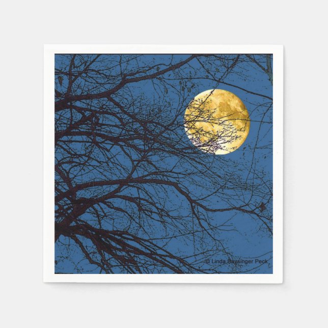 Tree Branches Full Moon Napkin (Front)