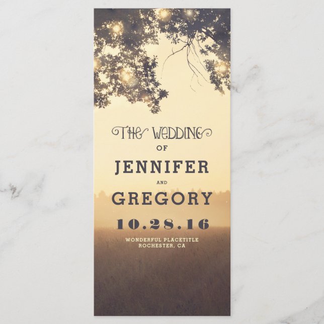Tree Branches Summer Evening Wedding Programs (Front)