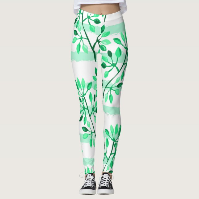 Tree branches with leaves leggings (Front)