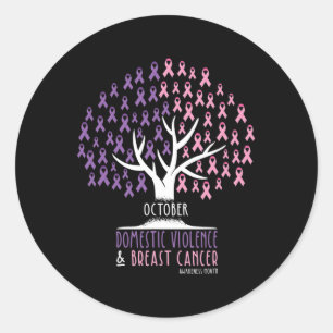 Tree - Breast Cancer And Domestic Violence Awarene Classic Round Sticker