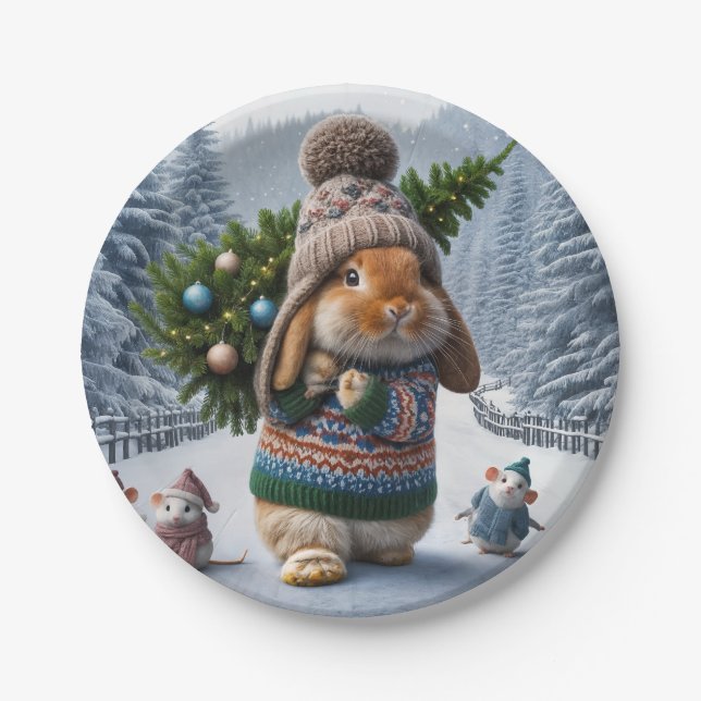 Tree Bunny Paper Plates (Front)