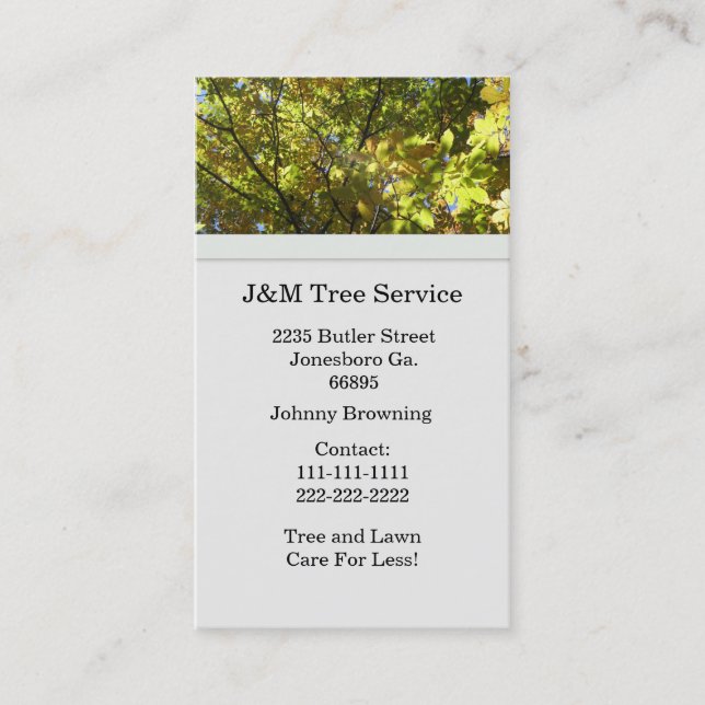 Tree Business Card (Front)
