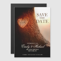 Tree Carved Heart Rustic and Vintage save the date