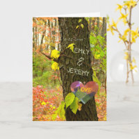 TREE "CARVED" WITH YOUR OWN NAMES/ANNIVERSARY