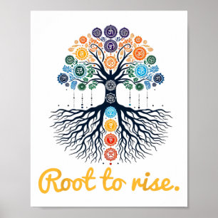Tree Chakras ~ Root To Rise ~ Zen Yoga Chakra Medi Poster