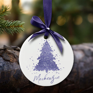 Tree Charm Holiday Lavender Purple Custom Pastel Ceramic Ornament