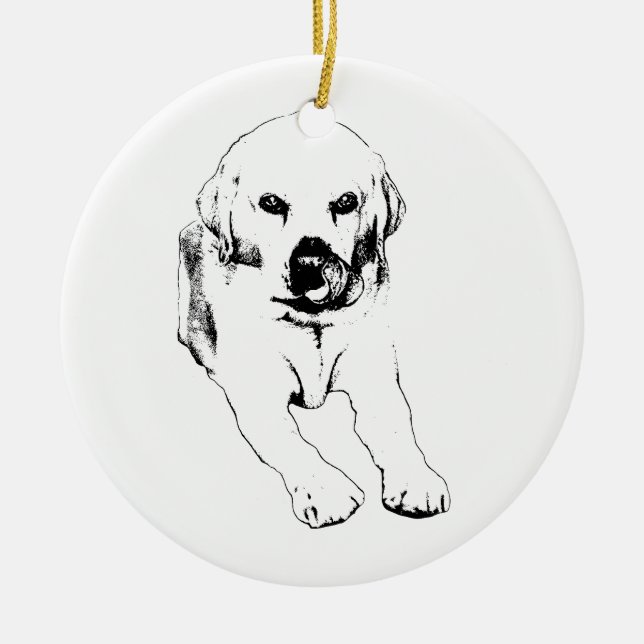 Tree cheer: loyal Lab Ceramic Ornament (Front)