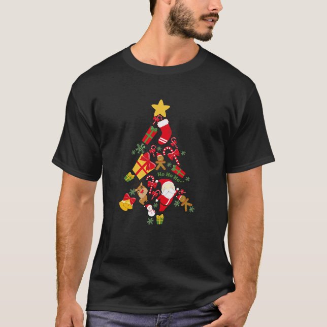 tree Christmas holiday gift funny Santa  T-Shirt (Front)