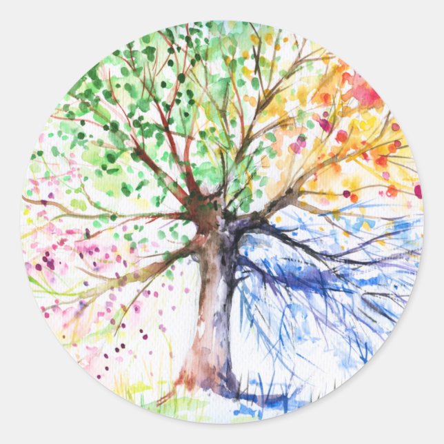Tree Classic Round Sticker (Front)