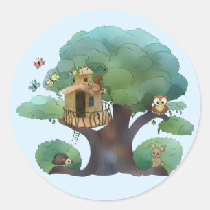 tree classic round sticker