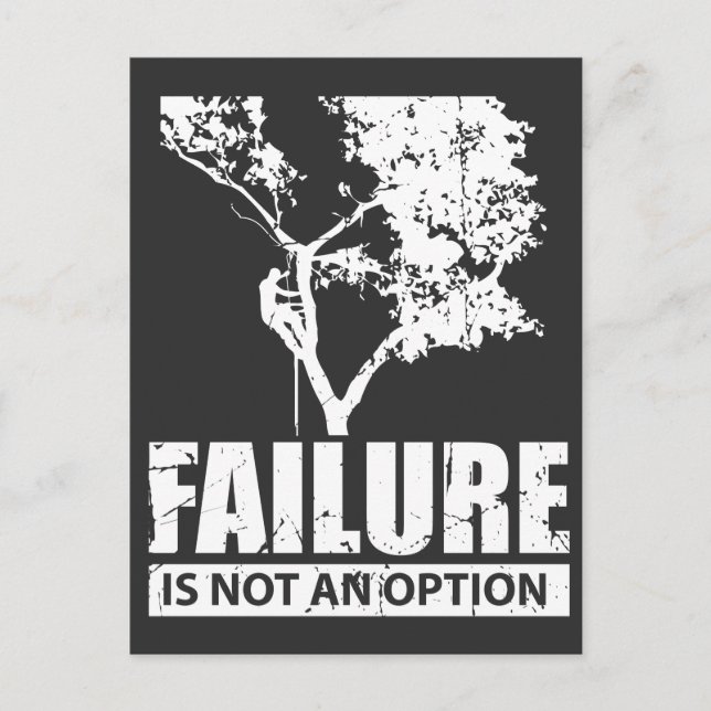 Tree Climber Failure is not an Option Wood Love Postcard (Front)