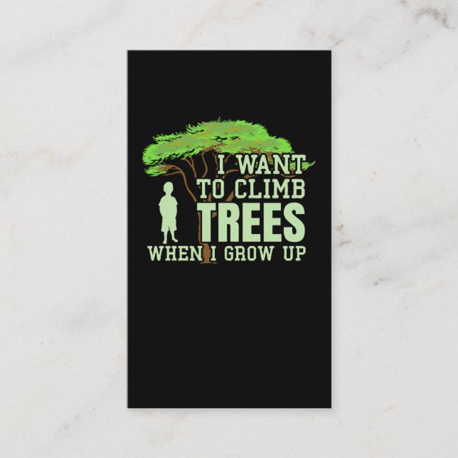 Tree Climber Future Arborist Funny Tree Climbing Business Card (Front)