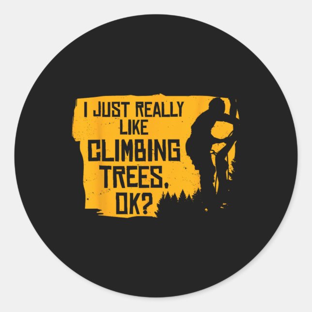 Tree Climbing _4  Classic Round Sticker (Front)