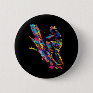 Tree Climbing Arborist Popart - Uni-adult, Short S 6 Cm Round Badge