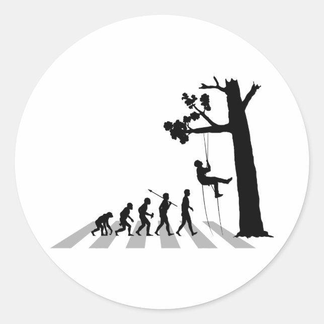 Tree Climbing Classic Round Sticker (Front)